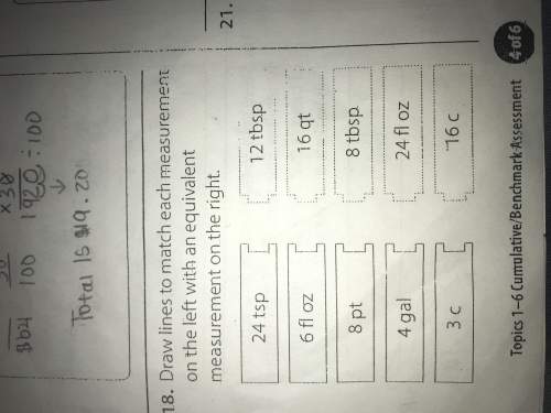 Draw lines to match each measurement on the left with an equivalent measurement on the right