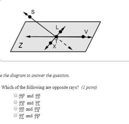 Which of the following are opposite rays