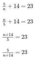 Which equation represents this number sentence?  fourteen more than the quotient of a nu