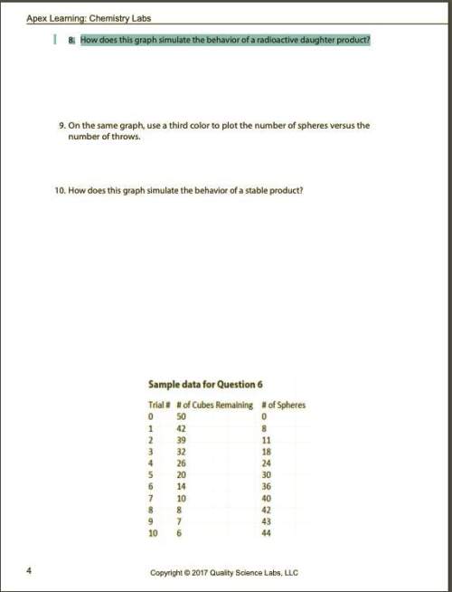 Ireally need  8. how does this graph simulate the behavior of a radioactive daugh