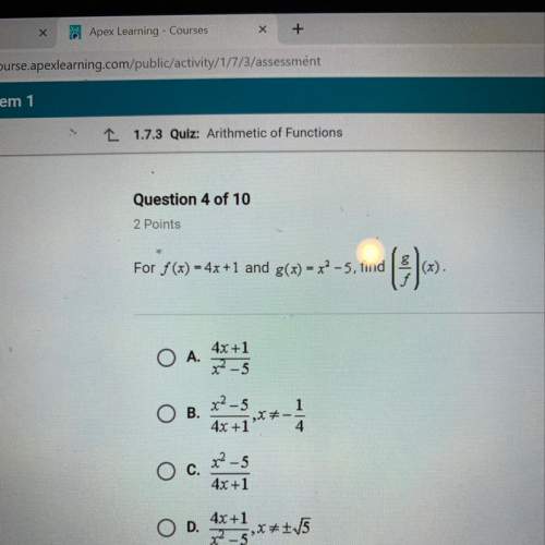 For f(x)=4x+1 and g(x)=x^2-5, find (g/f)(x)