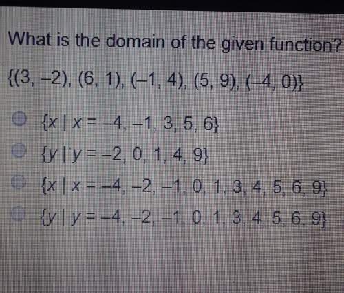 Hurry ** 30 points what is the domain of the given function