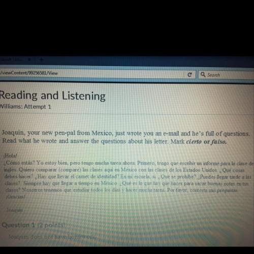 Does joaquin have homework?  does joaquin has to write a report for his english class? &lt;