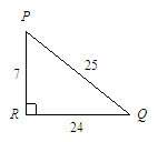 Write the tangent ratios for p and q. the figure is not drawn to scale.