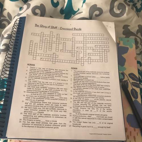 The story of stuff crossword puzzle! i can’t figure it out