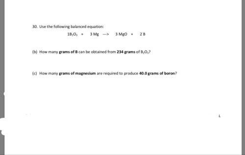 Using the following balanced question:  1b2o3 + 3mg —-&gt; 3mgo + 2b a) how many