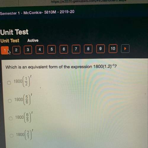 Which is an equivalent form of the expression 1800 (1.2) ^-t