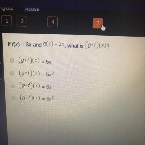 If f(x)=3x and 9(x) =2x what is (g=f)(x)