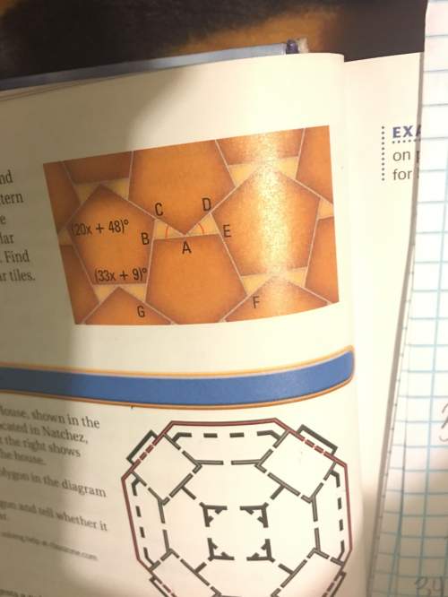 Regular pentagonal tiles and triangular tiles are arranged in the pattern shown. the pentagonal tile