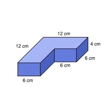 What is the surface area of the figure?  a.408 cm3 b.360 cm3 c. 300 cm3