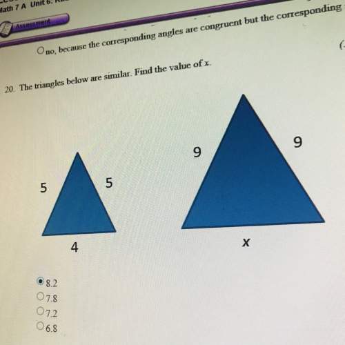 The triangles below are similar find the value of i’m stuck