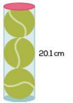 Larry bought a container of tennis balls, shown below. the height of the container is 20.1 centimete