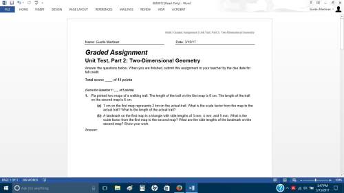 (score for question 1: of 5 points)  1. pia printed two maps of a walking trail. the length