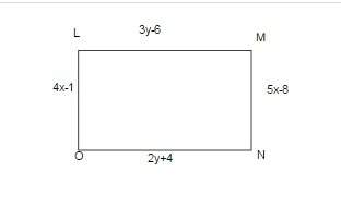 Quadrilateral lmno is a rectangle. find mn.