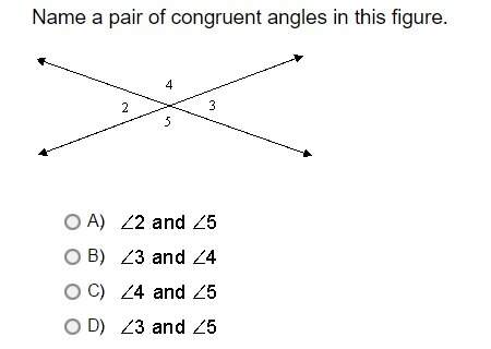 Name a pair of congruent angles in this figure