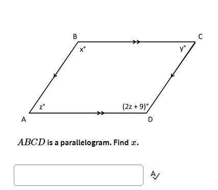 abcd is a parallelogram. find x.