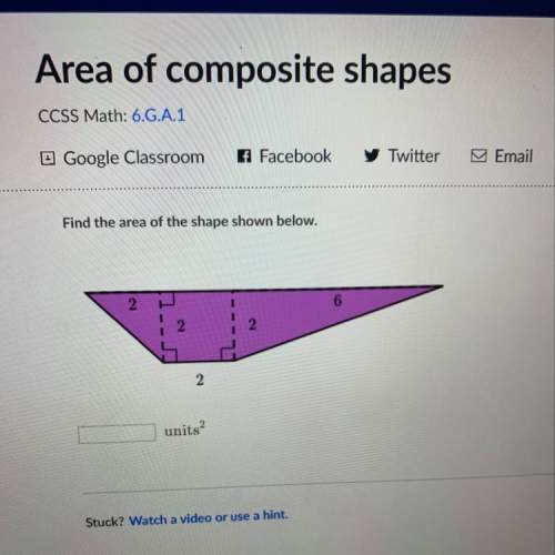 Find the area of the shape shown below