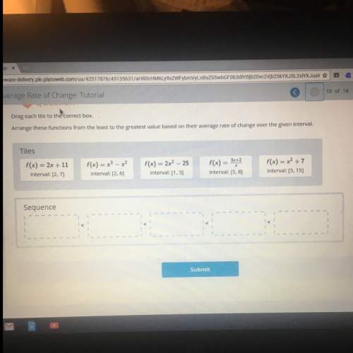 Least to greatest value based on average rate of change over the given interval?