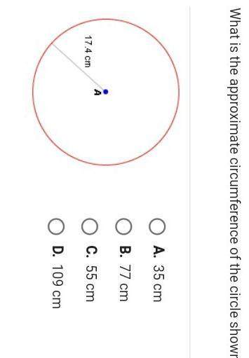 What is the approximate circumference of the circle shown below?