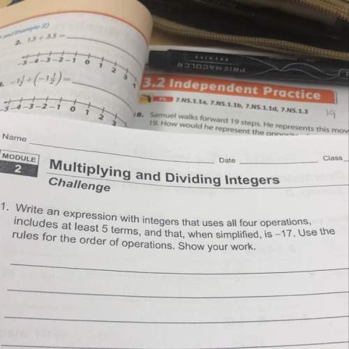 This question is asking me to write an expression with integers that uses all four operations i’m a