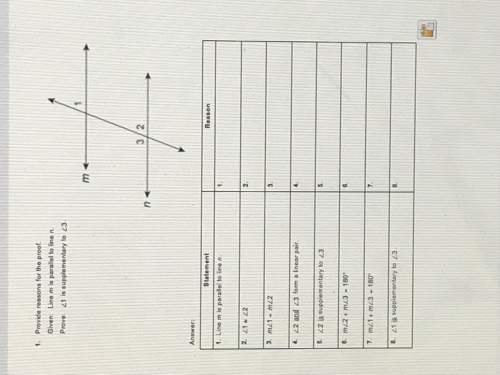 1. provide reasons for the proof. given:  line m is parallel to line n.  prove: 1 is s