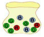 An opaque bag contains 5 green marbles, 3 blue marbles, and 2 red marbles. if a marble is drawn at r
