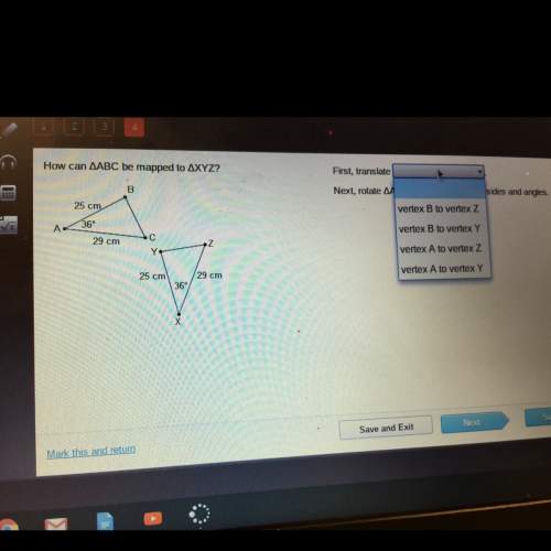 How can abc be mapped to xyz? first, next, rotate abc about b to align the sides and angles&lt;