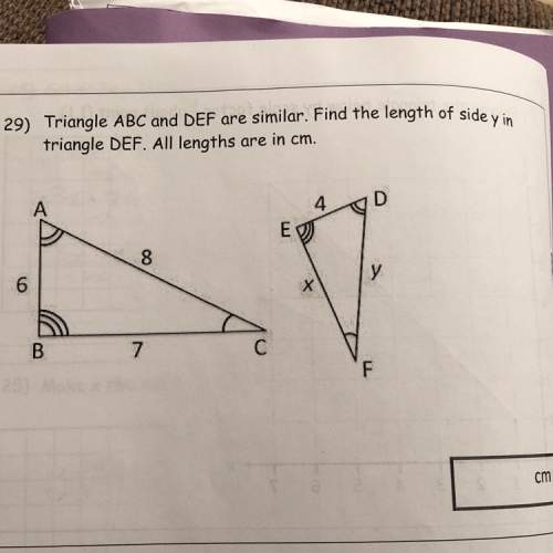 Everything's explained in picture, find length of side y on the right triangle. both of the triangle