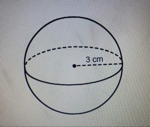 What is the volume of this sphere?  a.) 8π cm³ b.) 16π cm³ c.)