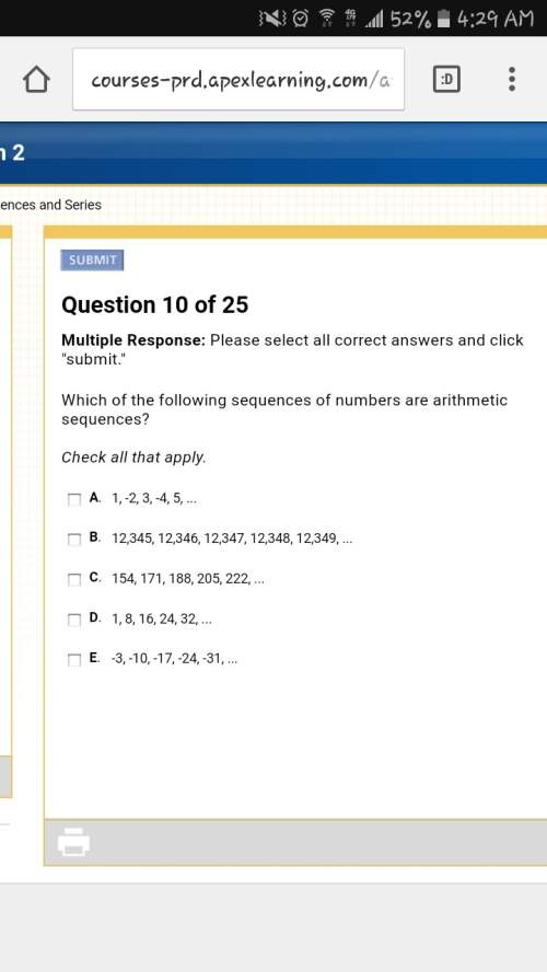 Which of the following sequences of numbers are arithmetic sequences? check all that app