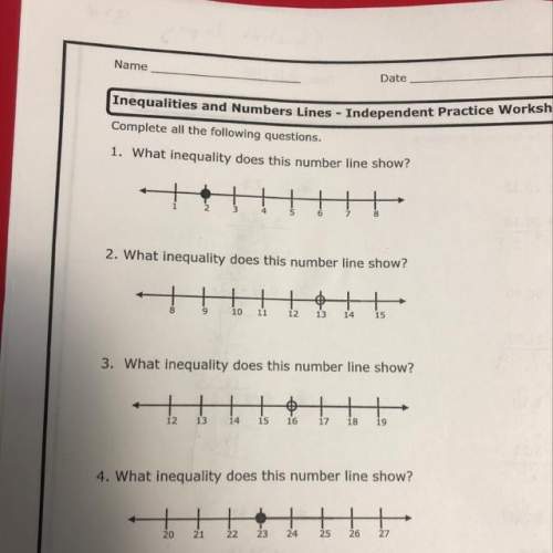 What inequality does this number line show? numbers 1-4. need answers asap first to answer gets cro