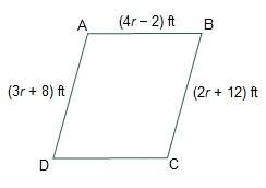 Aplot of land is in the shape of a parallelogram with the dimensions shown. how ma