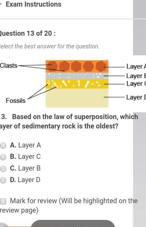 Based on the law of superposition, which layer of sedimentary rock is the oldest?
