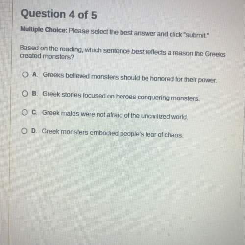 Based on the reading which sentence best reflects a reason the greeks created mosters?