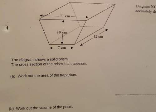 Work out the area of the trapezium and the volume of the prism?