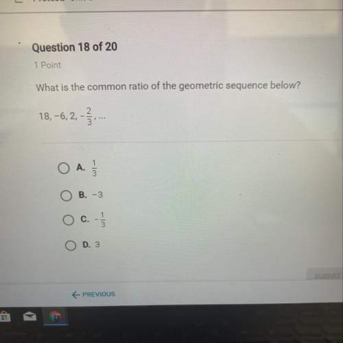 What is the common ratio of the geometric sequence below?