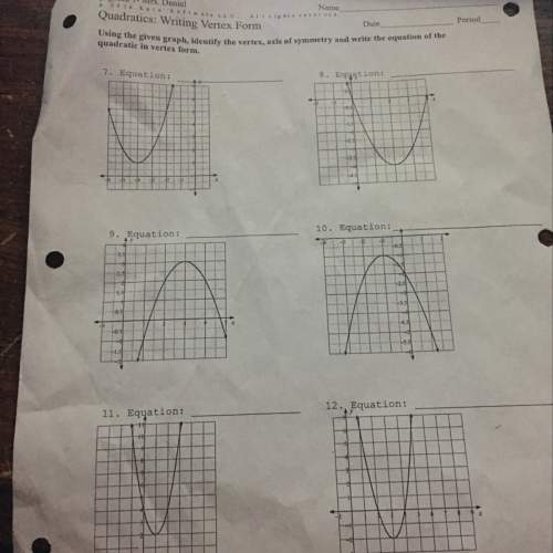 Quadratics: writing vertex form, algebra 1- mrs. daniel, kuta software