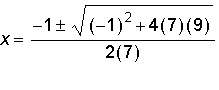 which equation shows the quadratic formula used correctly to solve 7^2 = 9 + x for x? &lt;