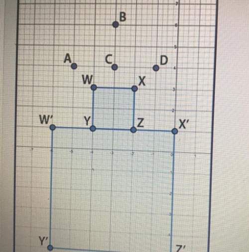 Square wxyz was dilated by a scale factor of three to create square w’x’y’z’. what point is the cent