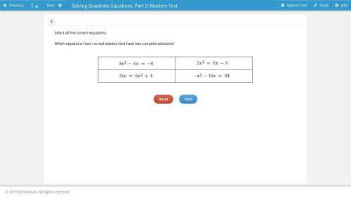 Select all the correct equations. which equations have no real solution but have two complex s