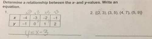 What is the relationship between the x and y values on #2?