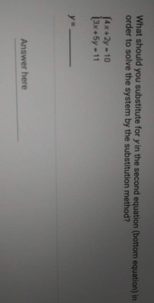 What should you substitute for y in the second equation bottom equation in order to solve the system