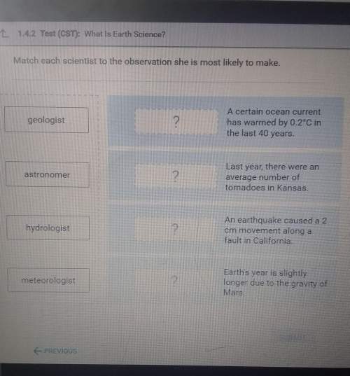 Match each scientist to the observation she is most likely to make.geologista certain oc