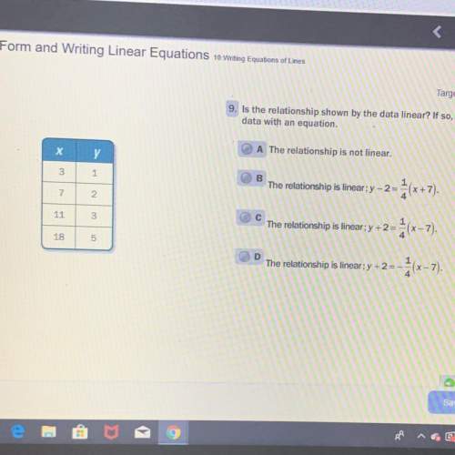 9. is the relationship shown by the data linear? if so, model the data with an equatio