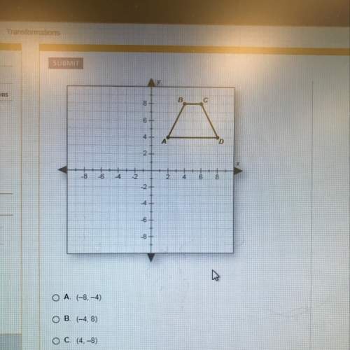 If the trapezoid below is reflected across the x-axis, what are the coordinates of b?  a