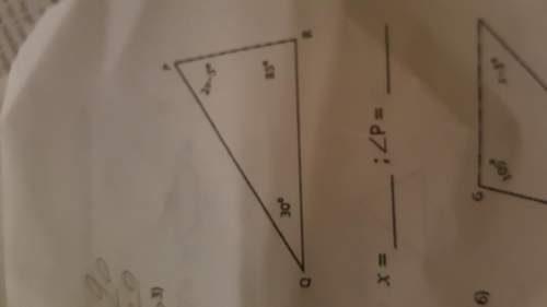 Find the value of x and unknown interior angle for each triangle