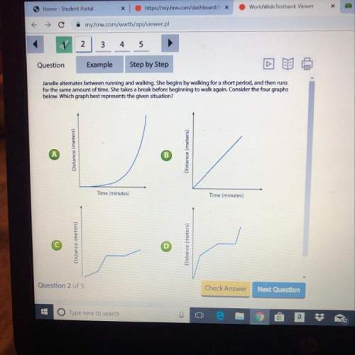 Janelle alternates between running and walking. she begins by walking for the short period, and then