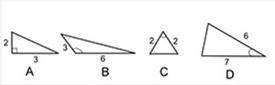 Carlos calculated the missing side length of one of these triangles using the pythagorean theorem. w