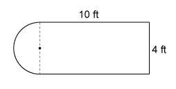 This figure consists of a rectangle and semicircle. what is the perimeter of this figure? use 3.14