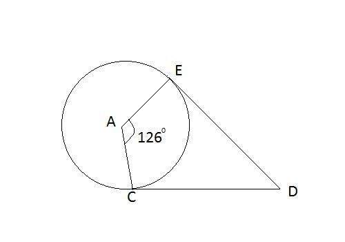 Lines cd and de are tangent to circle a shown below:  lines cd and de are tangent to cir